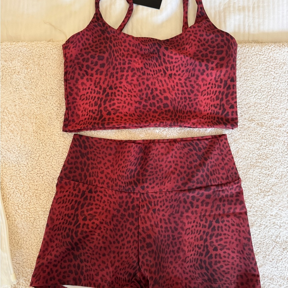 Paige Crop Top and Cece Booty Shorts in Mai Tai Skatie Size Large